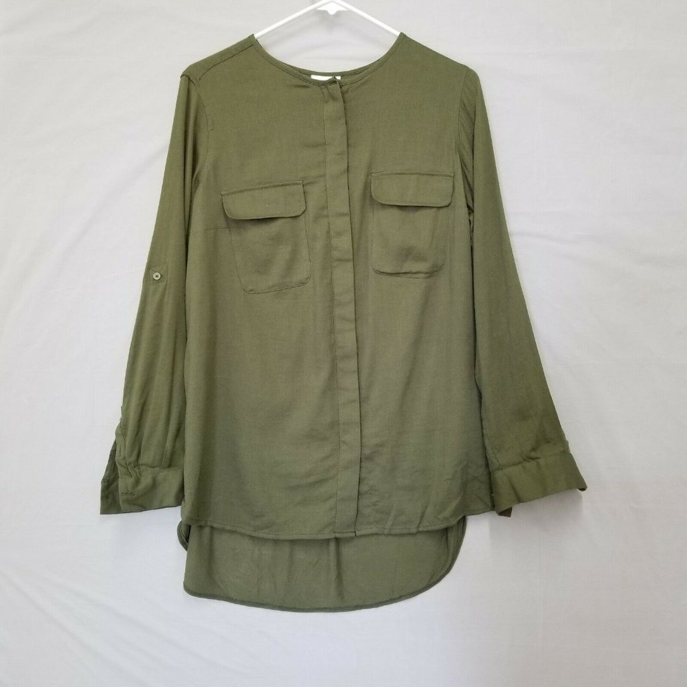Ava & Viv womens top 14w Olive Green top nwt